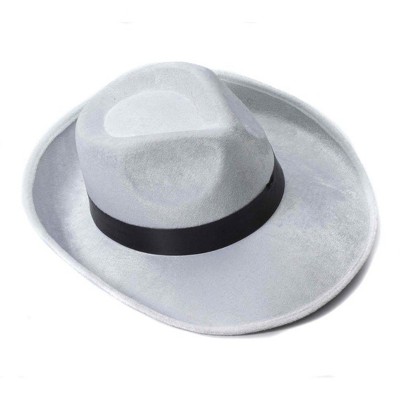 Forum Novelties White Velvet Gangster Hat With Black Band Costume Accessory