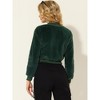 INSPIRE CHIC Women's Winter Fluffy Zipper Up Cropped Faux Fur Bomber Jacket - 4 of 4