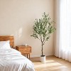 Coucheta 5/6/7ft Artificial Olive Tree with Planter, Realistic Faux Potted Plant with Fruits for Home Office Indoor Decor, Green - 3 of 4