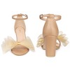 BLISSFUL STEP Women's Bow Tie Ankle Buckle Strap Chunky High Heels Sandals - 2 of 3