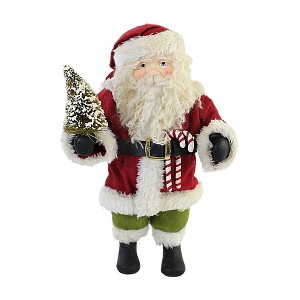 10.0 Inch Vintage Posable Santa Candy Canes Tree Santa Figurines - 1 of 3
