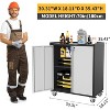 35.43"H Locking Metal Cabinet with Door - Rolling Garage Storage with Shelves & Top Workbench (Fence Design) for Garage, Home, Office - 4 of 4