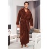 ADR Men's Robe, Plush Fleece Hooded Bathrobe Man, Long Warm Cozy Bath Robe Man - 3 of 4