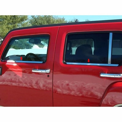 QAA is Compatible with 2006-2009 Hummer H3 4 Piece Stainless Window Sill Trim Kit HV46310