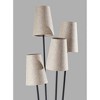 Adesso Wentworth Floor Lamp Black/Natural : Asymmetrical 4-Arm, Beige Linen Shades, ETL Listed - image 4 of 4