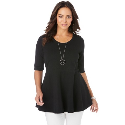 Jessica London Women's Plus Size Sleeveless Swing Tunic - 14/16, Black :  Target