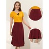 Allegra K Women's High Waist Stretch A-Line Pleated Flared Skirt - 2 of 4