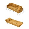 NicBex 79 Inch Corduroy Convertible Sofa Bed with Folding Armrests for Office,Living Room,Apartment,Yellow - 3 of 4