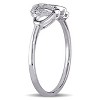 EVERLY JEWELRY | 10K White Gold Diamond Interlocked Heart Ring - 2 of 4