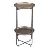 HomeRoots 32" Bronze And Gray Steel Round Pedestal End Table - 4 of 4