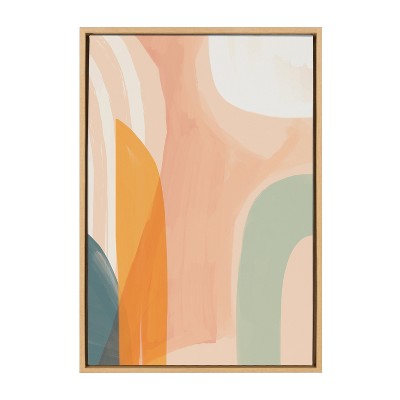 Sunrise Over Marrakesh Abstract Canvas Print with Natural Frame