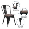 Emma and Oliver 4 Pack Metal Stackable Chair with Wood Seat - image 3 of 4