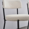 23.62"Set of 2 Mid-Century Modern Dining Chairs - Teddy Fabric Upholstered - Curved Back - Metal Frame,Beige+Golden - 4 of 4