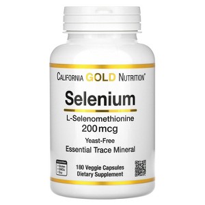 Selenium, L-Selenomethionine, Essential Mineral Antioxidant Support, Yeast-Free, 200 mcg, 180 Veggie Capsules - 1 of 4