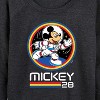 Women's - Disney - Mickey 28 Space Badge Lightweight French Terry Wide Neck Long Sleeve Shirt - 2 of 4