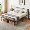 Metal Bed Frame with Headborad & Footboard, Sturdy Metal Platform Bed Frame with Iron-Art Sweet Heart, No Box Spring Needed, Under Bed Storage - 2 of 4