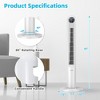 Tangkula 42" 80° Oscillating Quiet Cooling Tower Fan w/ 3 Wind Modes, LED Control Panel & 12H Timer, Remote Control White - 3 of 4