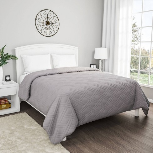 Solid Color Bed Quilt Full Queen Silver Yorkshire Home Target