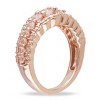 EVERLY JEWELRY | Rose Plated Sterling Silver 1.05 CT TGW Morganite Graduated Ring - 2 of 4