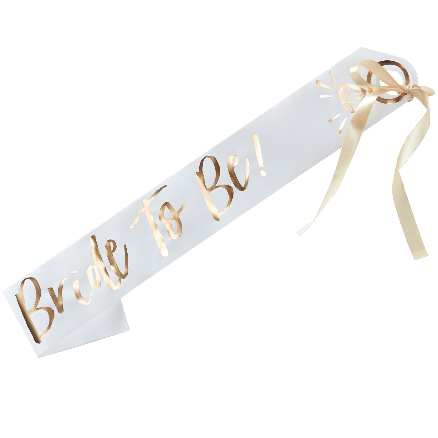 Ginger Ray White And Gold Foiled Bride To Be Sash I Do Crew - image 2 of 2