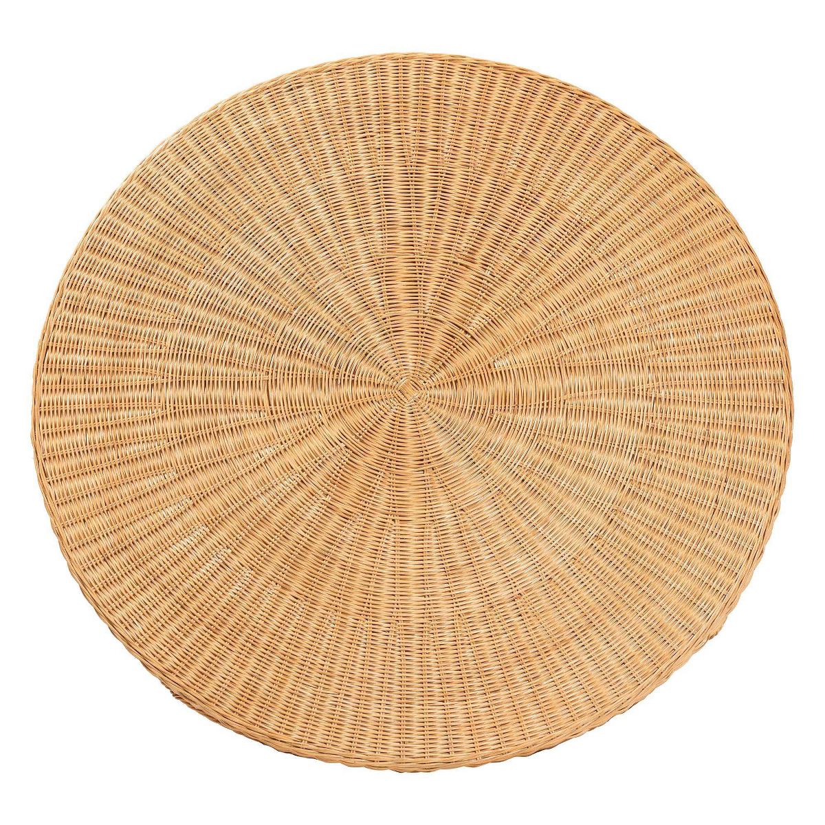 bali & pari Abena Bohemian Scalloped Rattan Dining Table Light Honey - thumbnail 4