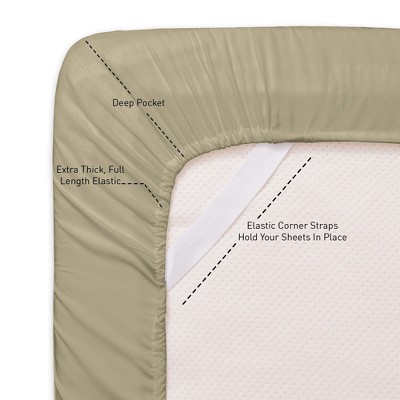Sage Twin XL Egyptian Cotton and Microfiber Sheet Set