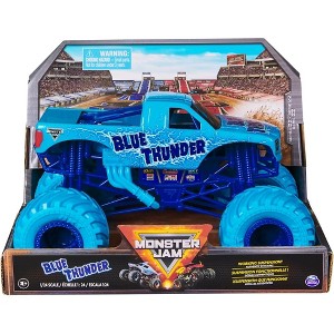 Monster Jam, Blue Thunder Monster Truck - Aqua - 1:24 Scale Die-Cast Vehicle-Chrome Rims and BKT Tread Tires for Playsets, Collectible - 1 of 4