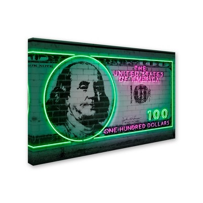Trademark Fine Art - Octavian Mielu 100 dollars Matted Framed Art