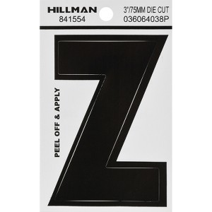 Hillman 3 in. Black Vinyl Self-Adhesive Letter Z 1 pc (Case of 6) - 1 of 1