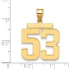 Black Bow Jewelry 14k Yellow Gold, Athletic Collection, Large Polished Number 53 Pendant - 2 of 3