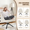 360° Swivel Accent Chair with Adjustable Rocking Function, Corduroy Upholstery & Metal Frame(Beige) - 4 of 4