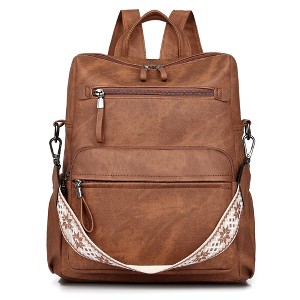 Generic Backpack Purse for Women, Pu Leather Designer Travel Backpack, Fashion Work Ladies Shoulder Bag Handbag - 1 of 4