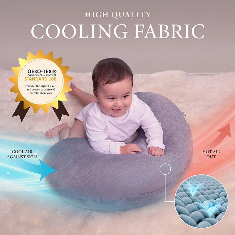 Pharmedoc Nursing Pillow for Breastfeeding, Support for Mom and Baby - Maternity Pillows - Cooling Cover, 3 of 8