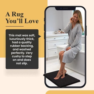 Gray Chenille Non-Slip Bath Runner Rug 31" x 59"