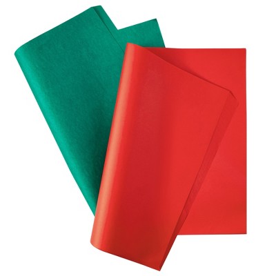 Juvale 160 Sheets Bulk Colored Tissue Paper for Gift Wrap Bags, Birthday Party Presents Wrapping, Red & Green, 15 x 20 in