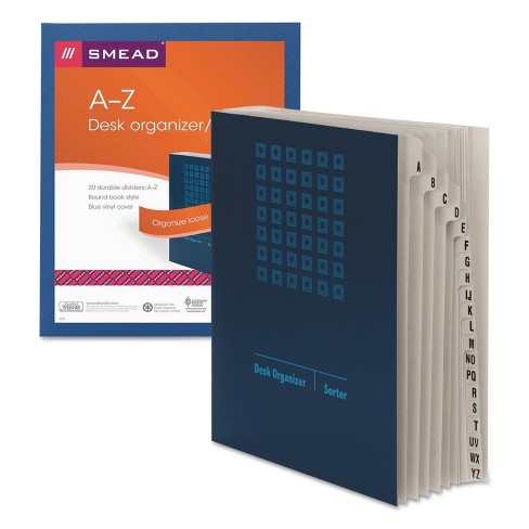 A-Z Alphabetic Blue Letter Size Smead Desk File/Sorter 89282 20 Dividers 