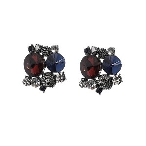SOHI Women's Multicolour Crystal Textured Stud Earrings - 1 of 4