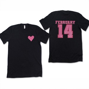Simply Sage Market Women's February Fourteenth Front And Back Design Short Sleeve Graphic Tee - 1 of 4