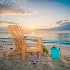 SENPUKI Solid Teak Wood Adirondack Chair, Weatherproof Patio Lounge Chiar w/Finger Back and Wide Armrest Designed - 3 of 4