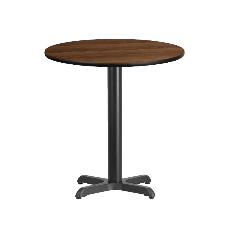 Flash Furniture 24'' Round Walnut Laminate Table Top with 22'' x 22'' Table Height Base, 1 of 3