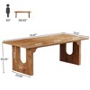 Resenkos Computer Desk, Gaming Desk,71" Executive Desk, Modern Computer Desk with Wood Double Pedestal Base,Brown - 2 of 3