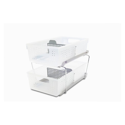 Two Tier Organizer With Dividers Frost Gray Madesmart Target