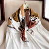 Anna-Kaci Women's Abstract Art Satin Square Scarf with Braided Border Trim 35.5x35.5in - 2 of 4