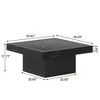 Kumasinova Square Wood Coffee Table,35.43" Center Dining Table with LED Lights for Living Room,Bedroom,Meeting Room,Black - 3 of 4
