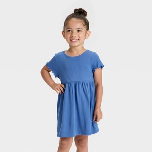 Toddler Girls' Short Sleeve Ribbed Dress - Cat & Jack™ - 1 of 3
