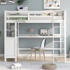 Twin Size Wood Loft Bed With Drawers, Desk And Shelves - ModernLuxe - 2 of 4