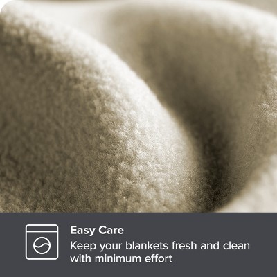 Oyster Beige Reversible Fleece Throw Blanket