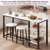 Height Table and Chairs Set of 2 Person, Small High Top Kitchen Table for 2 Seater, 3 Large Storage Shelves Space Saving - 4 of 4