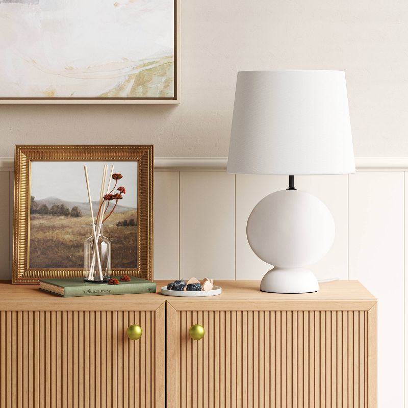 Ceramic Geo Table Lamp with Tapered Shade Off-White (Includes LED Light Bulb) - Threshold&#8482;, 3 of 8