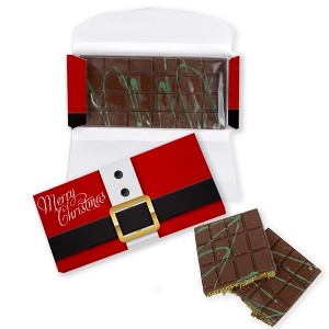 7.4oz Dubai Chocolate Bar Christmas Party Favors For Holiday Gifting, Stocking Stuffers & More - Santa Belt - 1 of 4